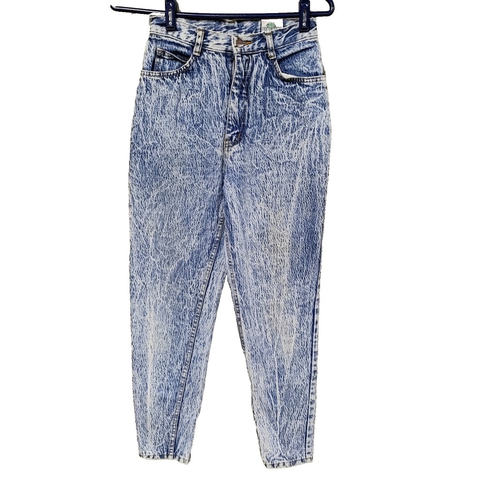 VTG Palmettos 80s Jeans Womens 4 Acid Wash Mom Snap Ankle High Waist Tapered 90s